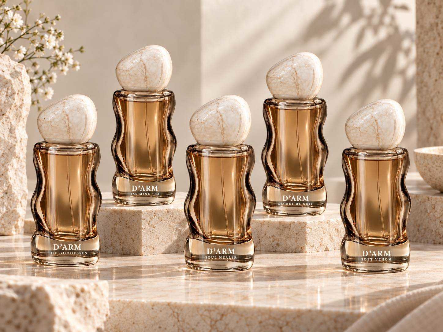 The D'ARM collection on travertine